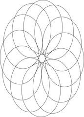 Oval line overlapping icon. Design elements