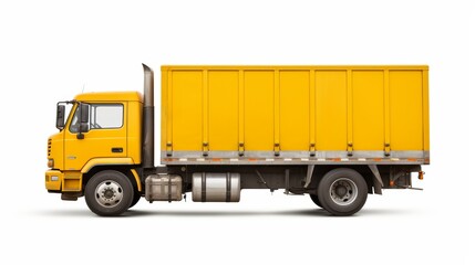 Bright Yellow Freight Truck Ready for Long-Haul Transport and Logistics Operations