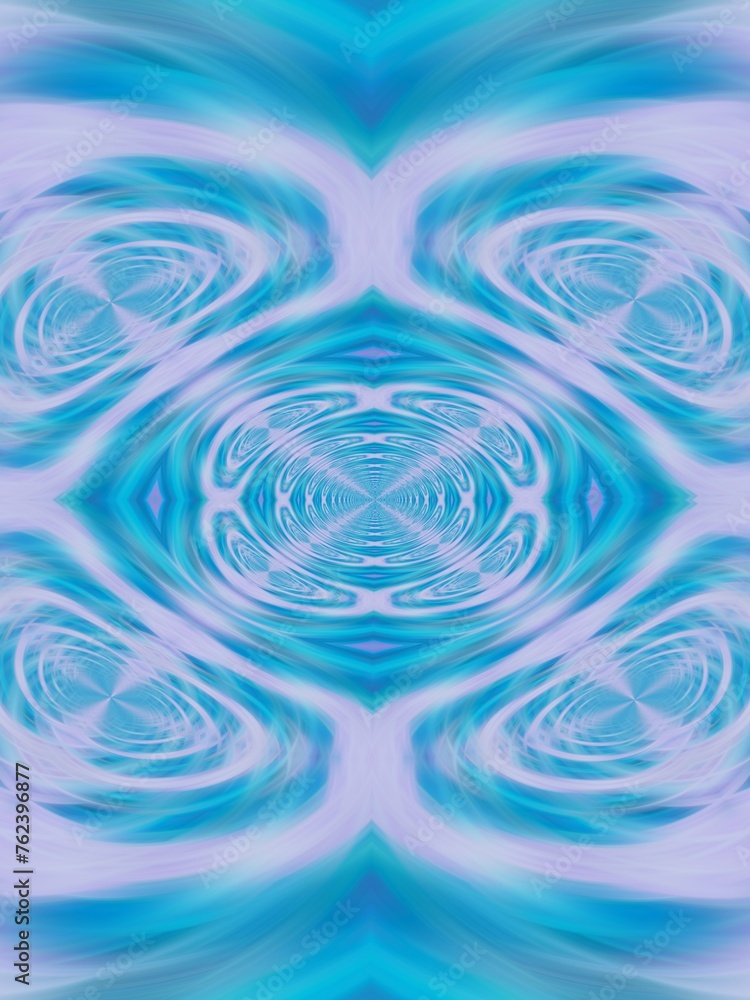 Poster abstract graphic background with effect of waves, water, blur, rays, and swirl, symmetrical pattern 