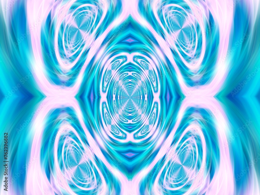 Poster abstract graphic background with effect of waves, water, blur, rays, and swirl, symmetrical pattern 