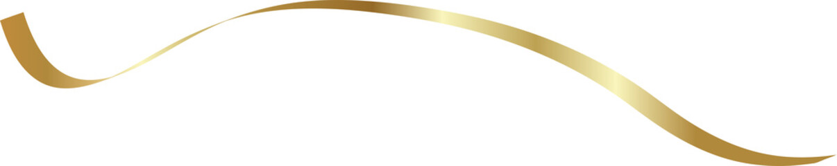 Gold shiny ribbons set. Decoration for party, holiday, New Year