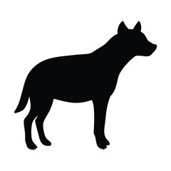 black silhouette of a Hyena on white