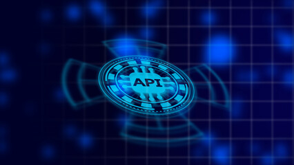 API - Application Programming Interface. Software development .Social management concept.	
