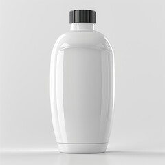 glossy plastic bottle with dispenser mockup for liquid soap shampoo shower gel lotion. 3d illustration - obrazy, fototapety, plakaty