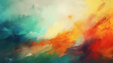 abstract fire watercolor background with clouds