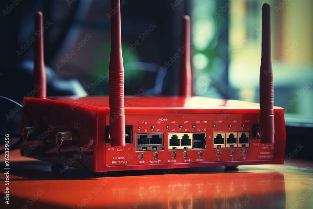 Poster high-speed wifi modern online router. web electronic. generate ai