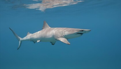 A Hammerhead Shark Gliding Through The Water With Upscaled 8