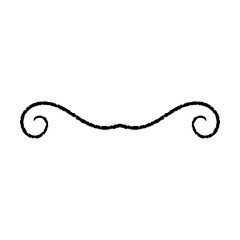 Hand drawn divider icon vector illustration design element of swish, swash, swoosh underline swirl squiggle stroke line