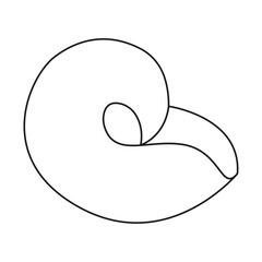 Seashell vector illustration. Black and white outline Seashell Coloring page for kids and adults. Page for relaxation and meditation. Vector illustration