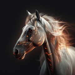 3d rendered photo of horse