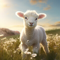 Naklejka premium 3d rendered photo of lamb