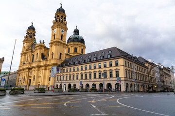 Fototapeta na wymiar The Theatine Church of St. Cajetan and Adelaide is a Catholic church in Munich, Germany.