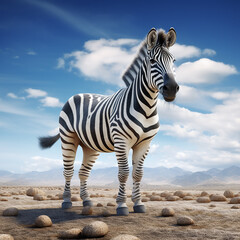 3d rendered photo of zebra