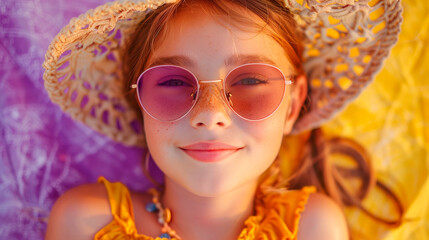 Obraz premium portrait of a child with sunglasses