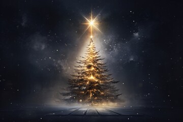 a christmas tree with a star above it