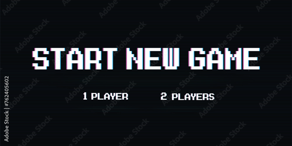 Poster start new game with player selection. modern trendy game background with lighting effect. vector ill