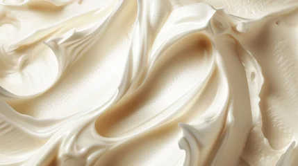 Fotobehang Close Up of Whipped Cream Texture With Delicate Peaks © Denys