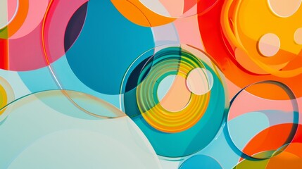 Colorful Abstract Painting: Circles and Colors Bursting With Energy