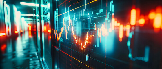 Financial Growth Chart, Marketing and Stock Exchange Analysis, Digital Investment and Business Concept