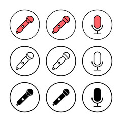 Microphone icon vector illustration. karaoke sign and symbol