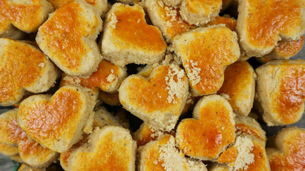Kue Kacang or Peanut Butter cookies, Homemade cookies for eid mubarak. Peanut cake or kue kacang is a food that is often served on holidays or on Eid al-Fitr in indonesia country.