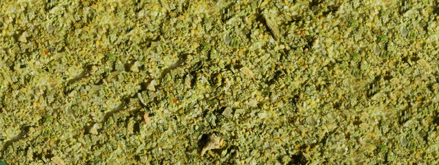 Green herbs blend banner. Food seasoning texture. Dry spices mix