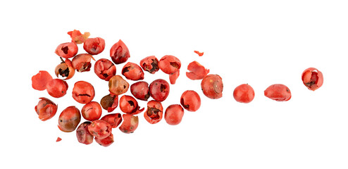 Red pepper seeds, a pile of aromatic peppercorn spice, dried cooking spicy ingredients, graphic...