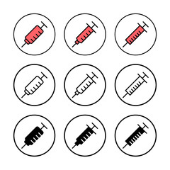 Syringe icon vector illustration. injection sign and symbol. vaccine icon