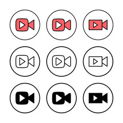 Video icon vector illustration. video camera sign and symbol. movie sign. cinema