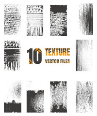 Set of 10 vector vintage wrinkled textures