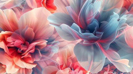 Abstract Art Depicting Colorful Floral Blooms in a Surreal Expression