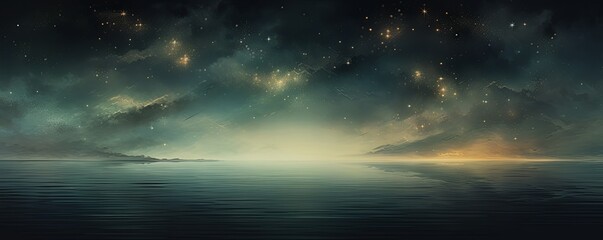 A black sky khaki background light water and stars