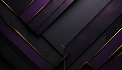 modern black and gold abstract design background, futuristic geometric wallpaper in dark purple tones