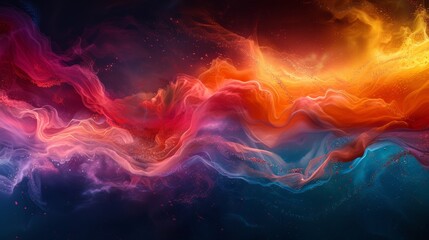 Vivid Cosmic Dance of Colorful Nebulae Swirling in Deep Space