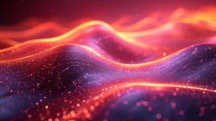 Colorful Abstract Background With Waves and Stars