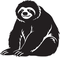 Sloth Silhouette Vector Illustration White Background
