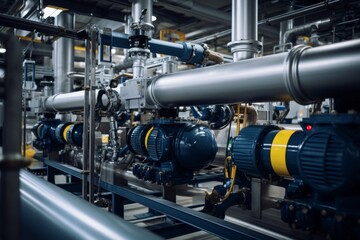 Fototapeta premium In-depth Look at a Vacuum Degasser Machine and its Complex Engineering in a Factory Setting