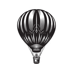 Vibrant Hot Air Balloon Vector Spectacle - Embarking on a Journey of Whimsy and Wonder with Hot Air Balloon Illustration - Minimallest Air Balloon Vector
