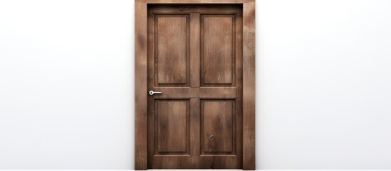 wooden door on white background.