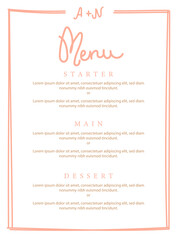 Menu card. Luxury dinner menu. Menu price list for restaurant, cafe, coffee shop vector template, wedding or other holiday.  - 762417235