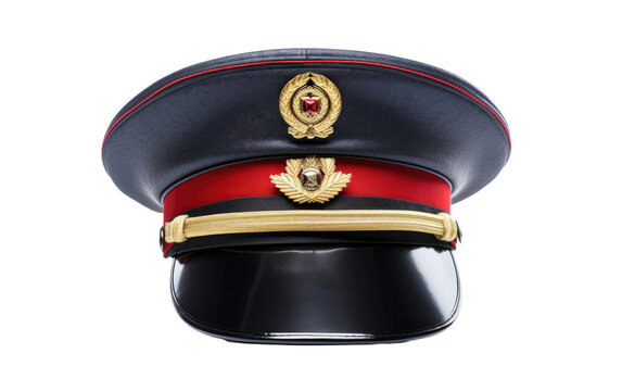 Russian Cop Hat Isolated on Transparent background.