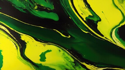 Beautiful Yellow Golden Green and Black abstract background. color mixed acrylic paints