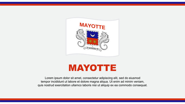 Mayotte Flag Abstract Background Design Template. Mayotte Independence Day Banner Social Media Vector Illustration. Mayotte Design