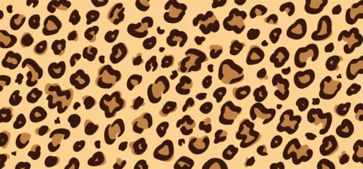 Fotobehang Cartoon leopard print. safari leopard pattern, line pattern. Animal skin, tiger stripes, wave sign. jungle patroon. Spotted fur texture. Tiger strip texture. yellow.orange and brown, camouflage patter © MarkRademaker