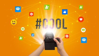 Using camera to capture social media content