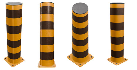 Stops Impacts Cold: STRONG bollard absorbs & deflects crashes with a moving ring design. Protects doors, walls, machinery in high-traffic areas. Easy install with included hardware - obrazy, fototapety, plakaty
