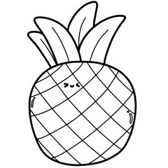 Coloring Page outline of cute fruits vector illustration