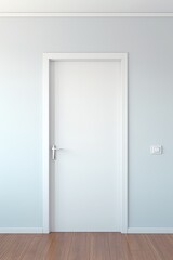 Naklejka premium A white door next to a light gray wall