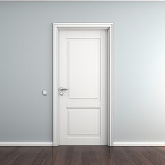 A white door next to a light gray wall