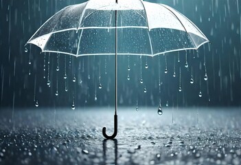 umbrella in rain - obrazy, fototapety, plakaty